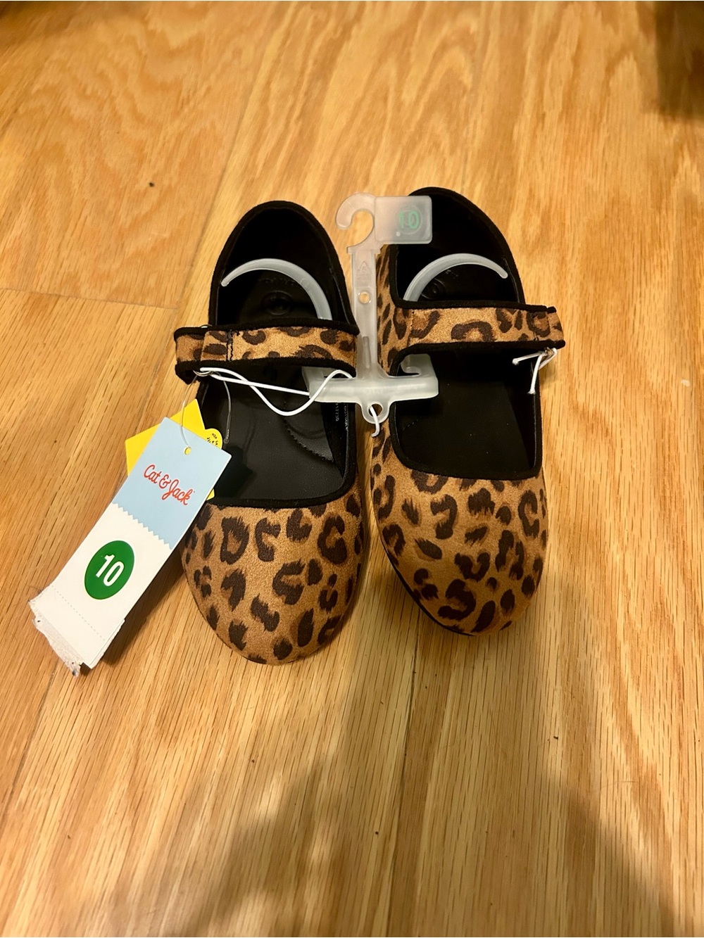 Cat & Jack Girls Leopard Mary Jane Flats - Brown/Black
